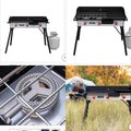 Camp Chef Tundra three-burner stove with griddle