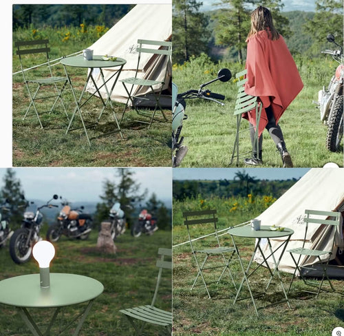 Fermob bistro dining set with a round table and two chairs