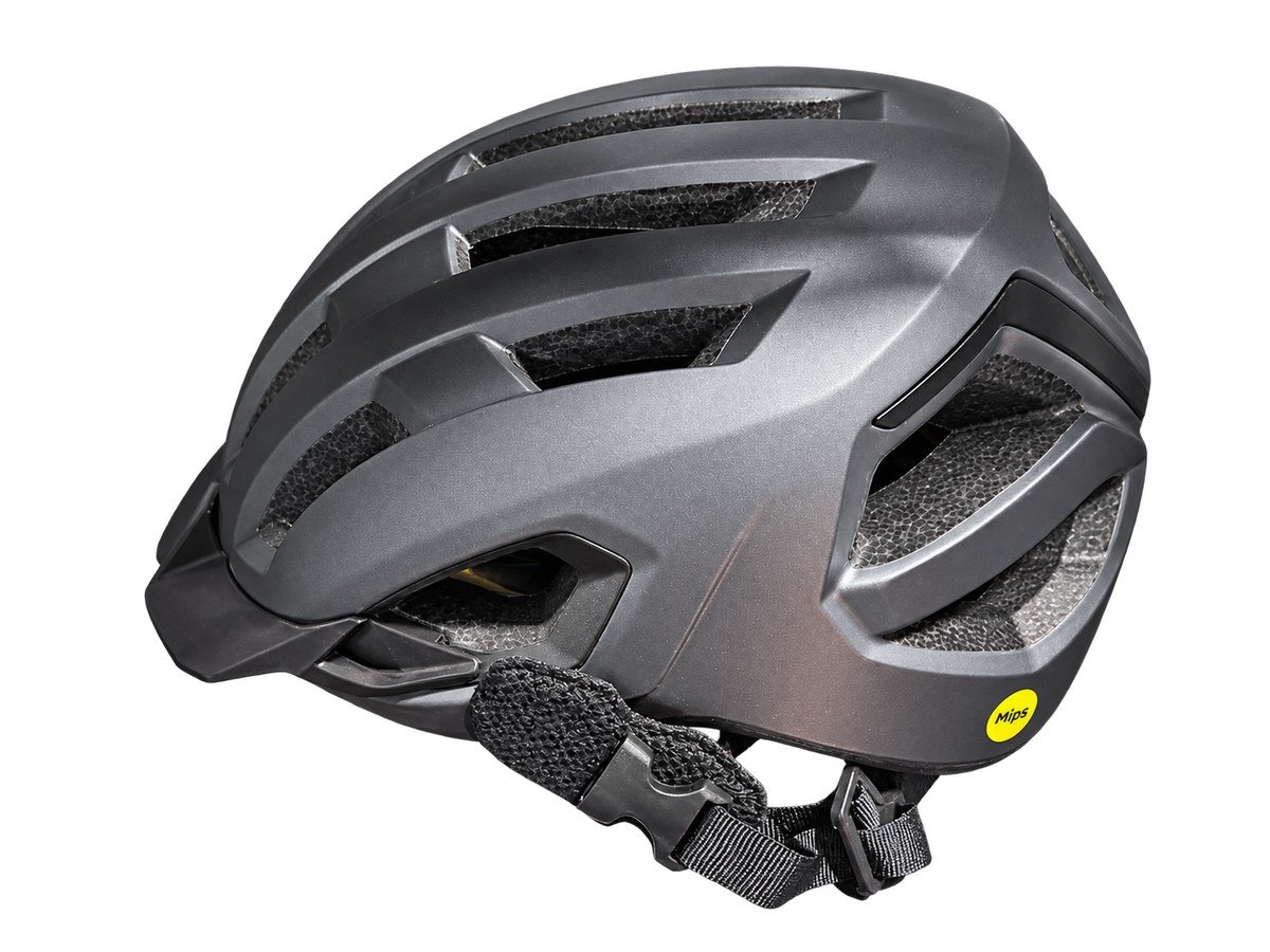 Charcoal Freetown adult helmet with Mips, hand and background removed