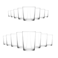 LAV Bodega 16-piece drinking glass set, eight 340 mL glasses and eight 510 mL glasses
