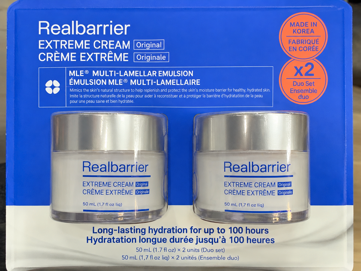 Upright photo of Realbarrier Extreme Cream Original duo set containing two 50 mL jars